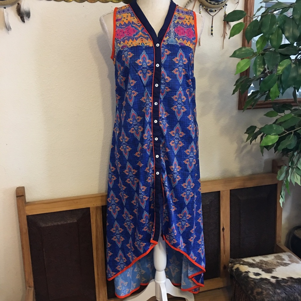 Bohemania button front hi low summer dress